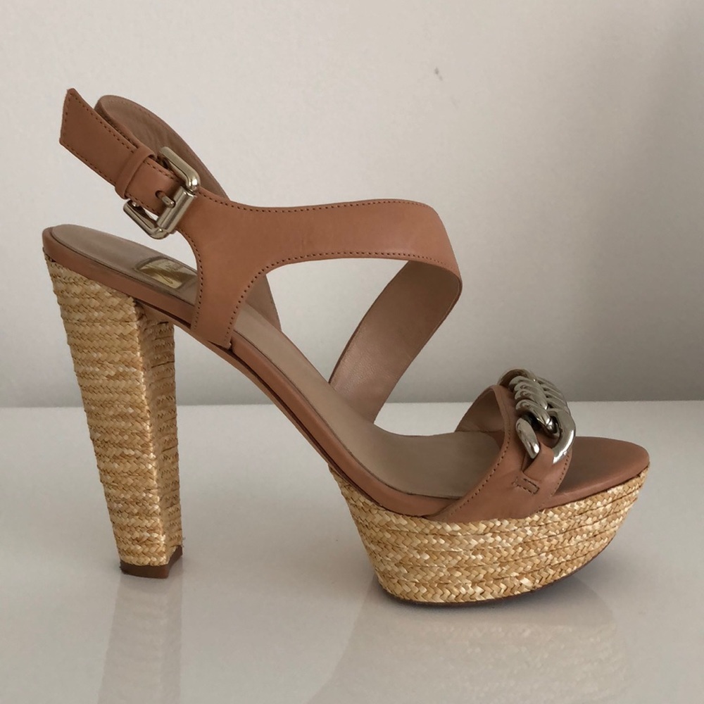 Marciano Elegant Tan Platform Sandals